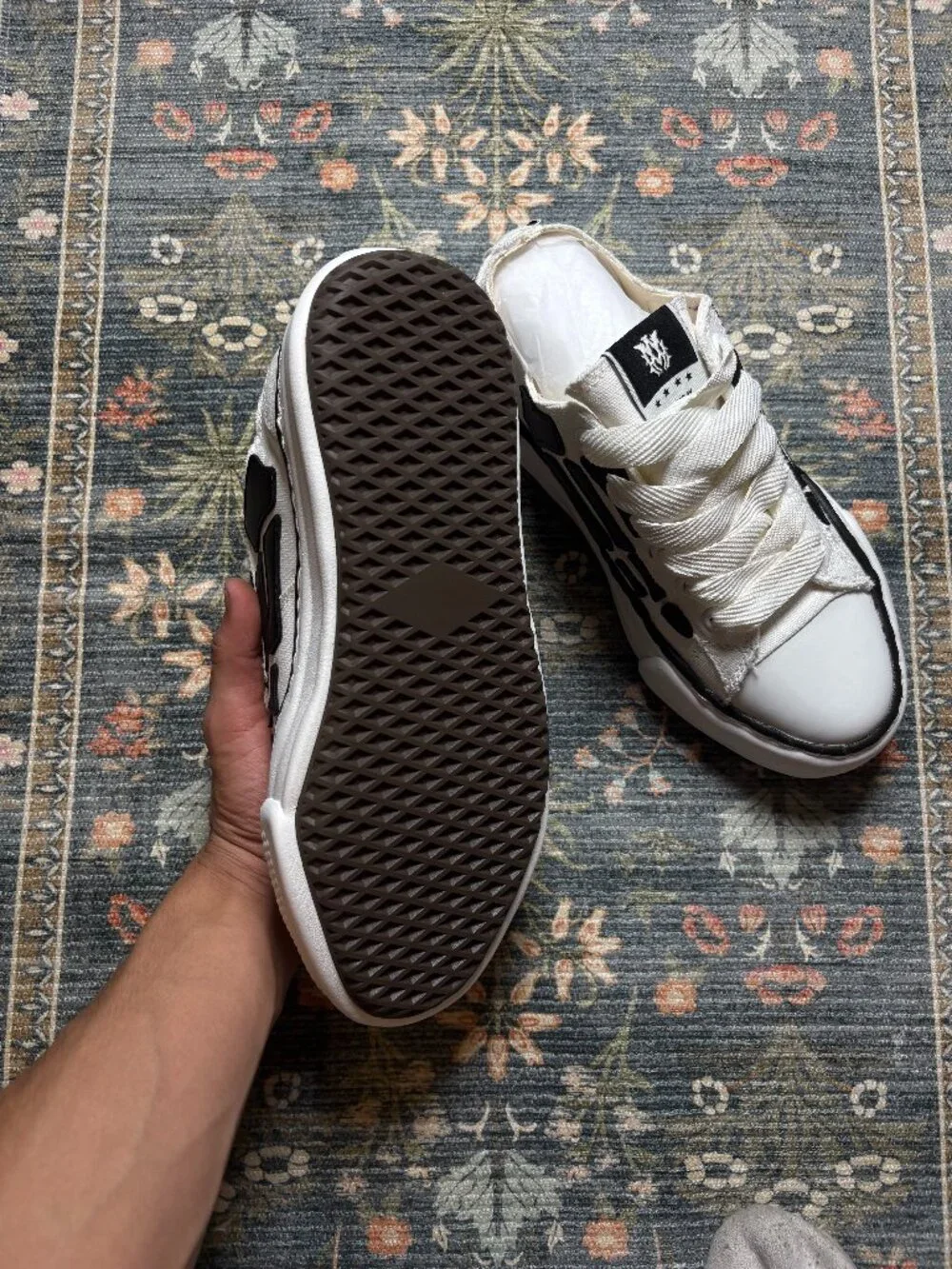 Maison Mihara Yasuhiro Wayne OG Sole Low Sneaker — Skeleton Print, EU 44 / US 11